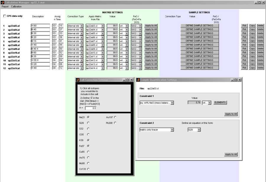 Enlarged view: sills calculation manager